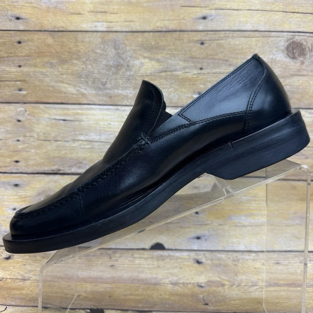 Johnston & Murphy Passport Loafers Mens‎ 8.5M Black Leather Italy Slip Preppy